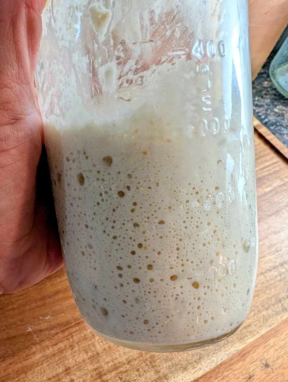 Sourdough starter in a jar
