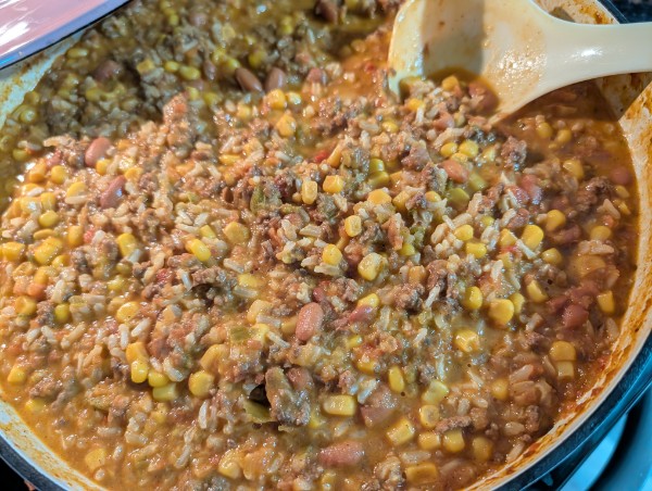 Large pot of One Pan Taco Skillet 