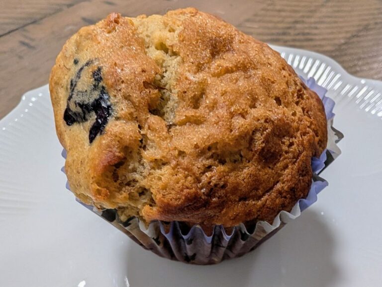 Photo of farmhouse banana blueberry muffins
